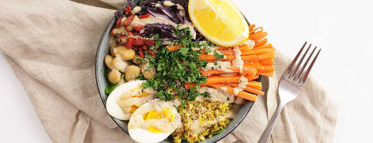 Buddha bowl pauvre en glucides