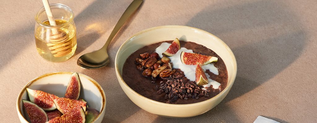 Porridge chocolat et figues