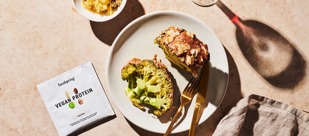 This protein-crusted roasted head of broccoli makes staying vegan a delicious dream