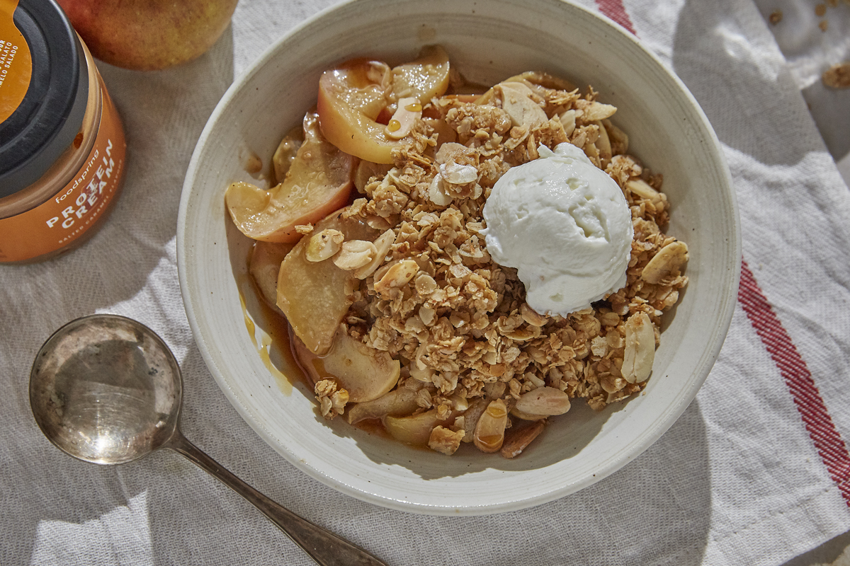 caramel apple crumble for one