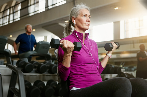 Senior woman in the gym